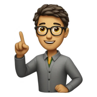 Nerd with glasses with hand pointing up sticker
