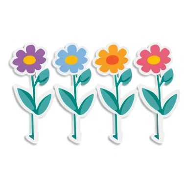Flowers in a row sticker