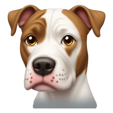 Pitt bull dog with white face and brown ears and nose  sticker