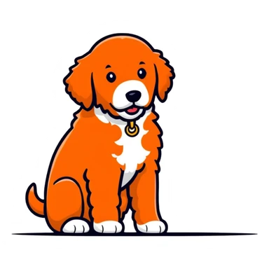 Red Goldendoodle with white markings sticker