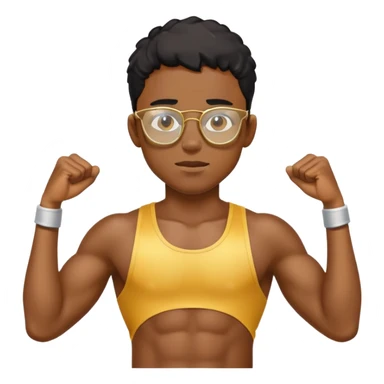 black boy gold glasses working out sweating sticker
