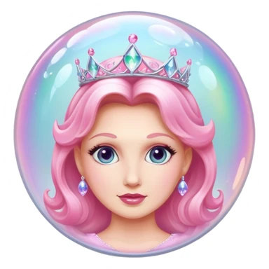 Glinda head in a bubble pink sticker
