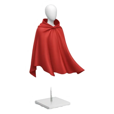 faceless mannequin flapping red cape without hood sticker