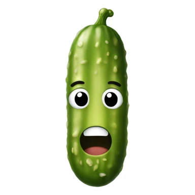 Sour pickle with face sticker