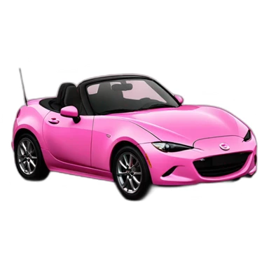 Hello kitty driving a pink mazda mx5 na sticker