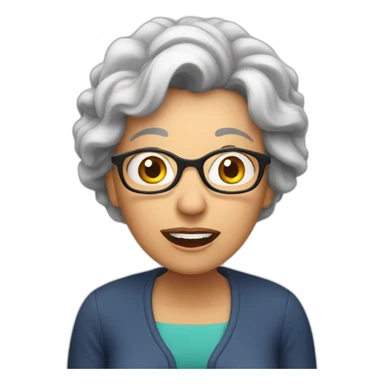 surprised older woman sticker