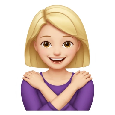 arms crossed holding neck laughing girl sticker