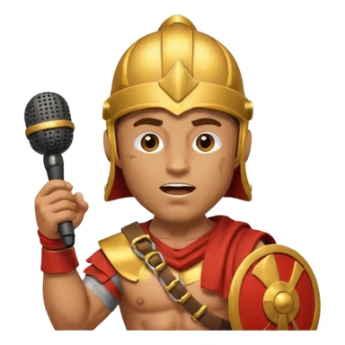 gladiator singing with micro sticker
