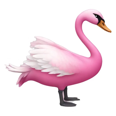 pink swan sticker