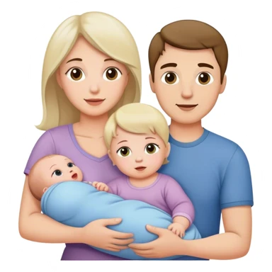 Famille 4 personne 1 fils aîné 1 fille bébé  1 père 1 mère sticker