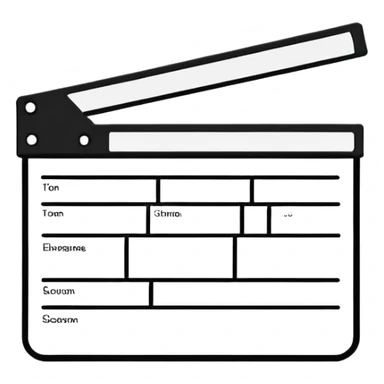 extreme minimalism clapperboard, single line drawing, barely recognizable outline sticker