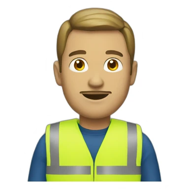 Man in yellow vest sticker