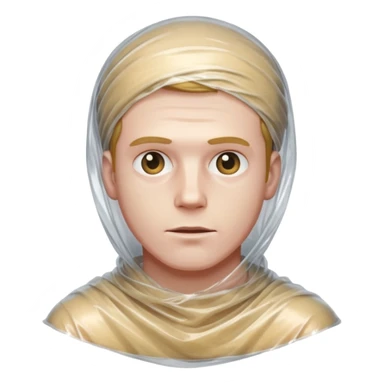 male body wrapped in plastic wrap sticker