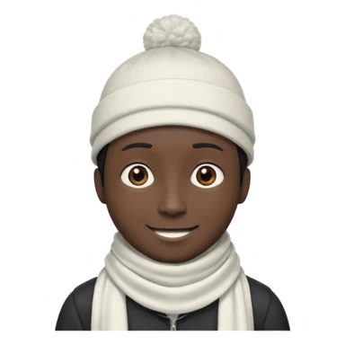 A guy with a triangle body with no arms and legs then his head is a perfect circle and his head is also black then give him a hat that doesn’t go behind his head, and last but not least give him a white scarf sticker
