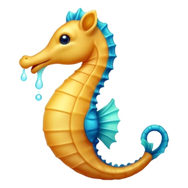 Cinematic Cute Yawning Sea Horse Portrait Emoji, Head tilted slightly with a dramatic, wide-open yawn, showcasing a petite, elegantly curved seahorse with a softly drooping tail and sleepy, half-closed eyes, Simplified yet irresistibly adorable features, highly detailed, glowing with a soft, cozy aquatic glow, high shine, relaxed yet expressive, stylized with a dash of whimsical marine charm, soft glowing outline, capturing the essence of a drowsy yet affectionate seahorse that appears ready to stretch out for a nap! sticker