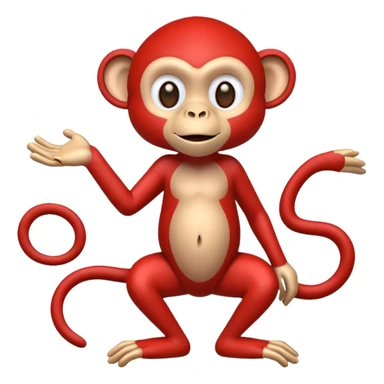 Red monkey with no legs only arms  sticker
