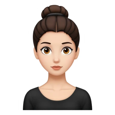 The girl has tied her hair into a black bun. sticker