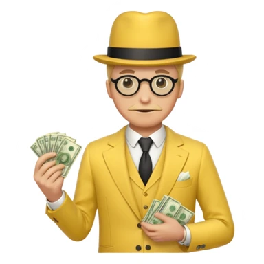 The monopoly fella with a monocle and yellow sticker