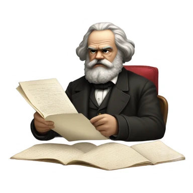 karl marx reading sticker