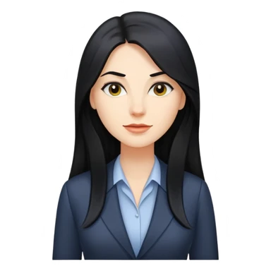 Business woman caucasian long black hair girl sticker