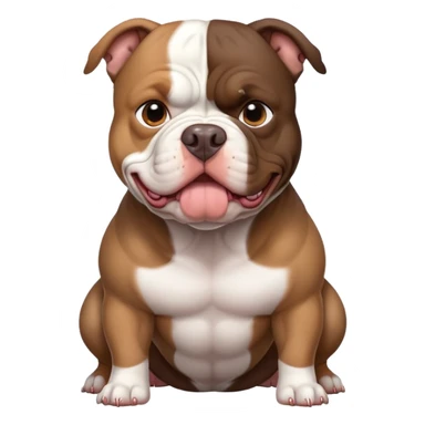White and dark brown american bully sticker