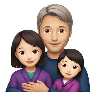 mads mikkelsen holds asian girl by the girl  sticker