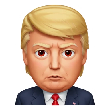 Donald Trump is vey very very furious. Red with anger. photorealistic sticker
