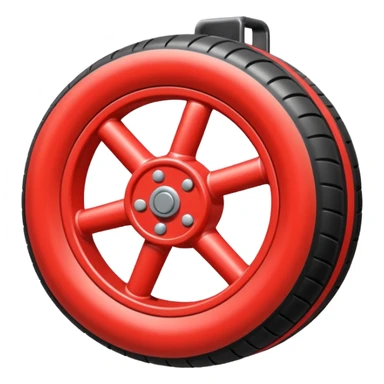 The aircraft's landing gear is one inflated, plump wheel with a strut, black in color, cartoon-style, isometric sticker