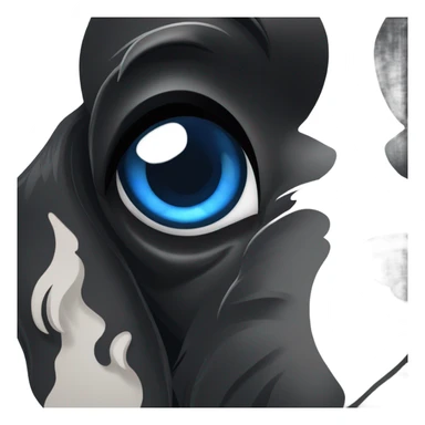 Black and white Cocker spaniel dog with blue eyes sticker