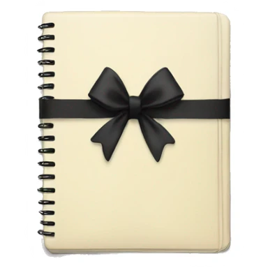 notebook with a black bow sticker