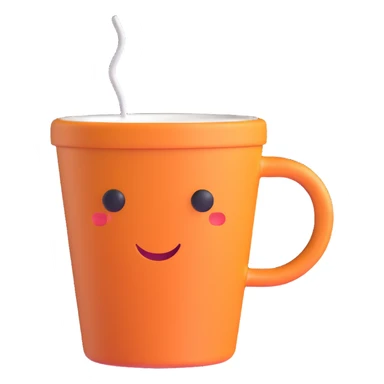 realistic 3D coffee cup with neutral background sticker