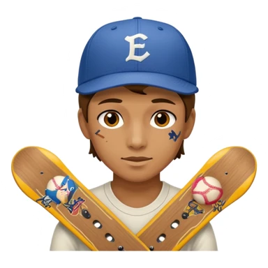 Skater with stickered deck sticker