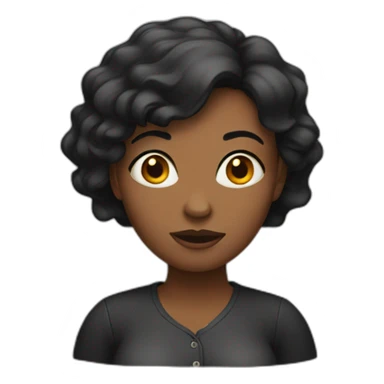 black Woman Shrugging with black hair sticker