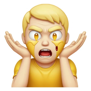 yellow emoji choking himself out in anger scary sticker