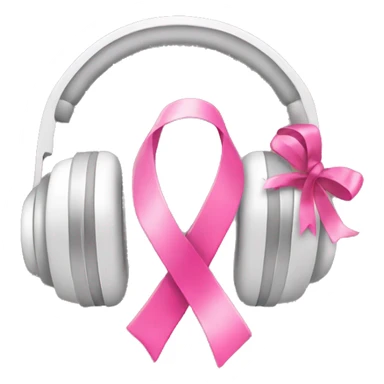 Headphones with pink ribbon sticker