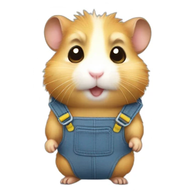 hamster in overalls sticker