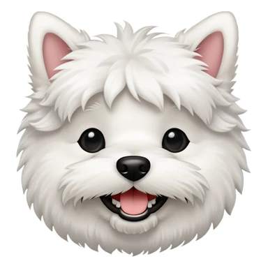 White terrier dog face with a little black full body photo sticker