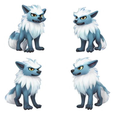 Cute Protogen-vernid-sergal-wickerbeast-fantasy-animal-fursona griffsnuff & LiLaiRa & Falvie full body white and light blue fur sticker sticker