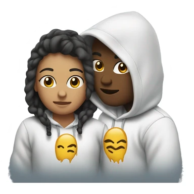 Two persons matching hoodies  sticker