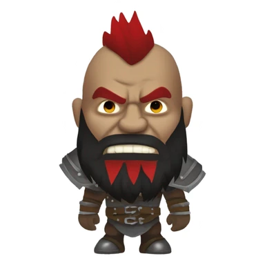 armored orc berserker with red beard & mohican sticker