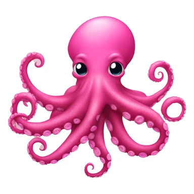pink octopus sending a kiss sticker