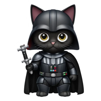Darth Vader cat full armor saying no I am your father sticker