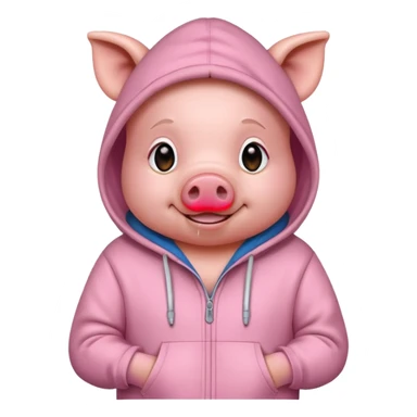 Pig wearing a hoodie sticker