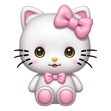 Cute kawaii chibi animesque Hello Kitty (full body) with big adorable eyes sticker