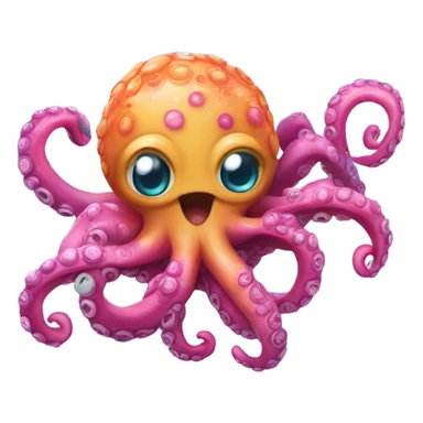 Cat wearing an octopus costume  sticker