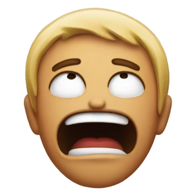A moaning emoji face sticker