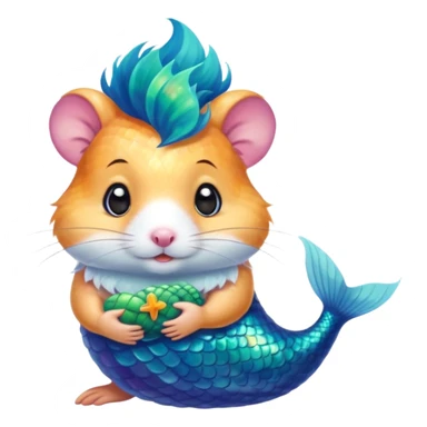 mermaid hamster sticker