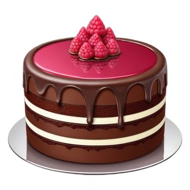 Triple layer chocolate mirror cake with raspberry coulis  sticker
