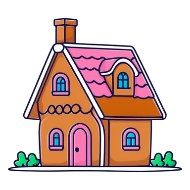 Gingerbread house pink sticker