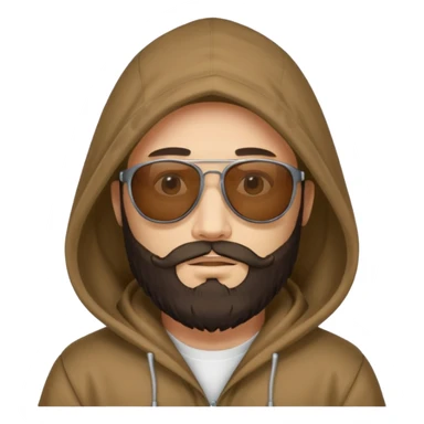 hooded people with beared with sunglass sticker